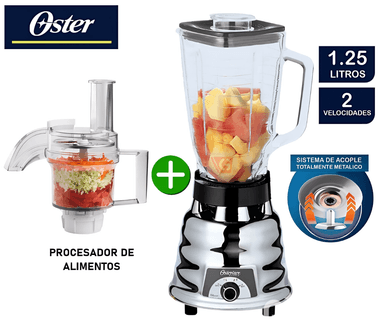 LICUADORA OSTER 1.25L CLÁSICA 2 VELOCIDADES + PROCESADOR DE ALIMENTOS - 1