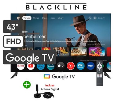 TELEVISOR BLACKLINE 43' UHD 4K SMART TV BL43-T3000UD + ANTENA DIGITAL