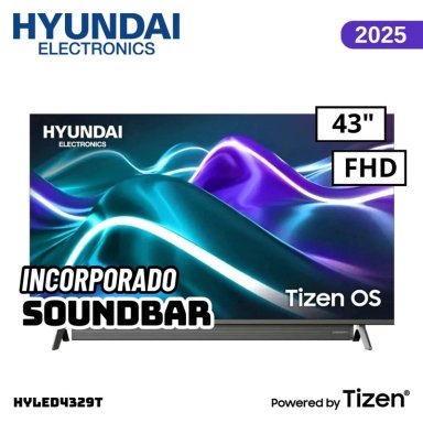 TELEVISOR HYUNDAI 43 HYLED4329T LED TIZEN OS GRIS + SOUNDBAR INCORPORADO