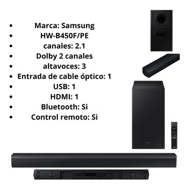 SOUNDBAR SAMSUNG DOLBY ATMOS 2.1 CH. HW-B450F (2025) - 5