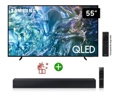 TELEVISOR SAMSUNG 55″ QLED 4K Q60D TIZEN OS + SOUNDBAR SAMSUNG 2.0 CH HW-B400F