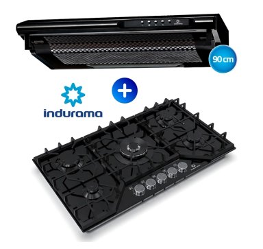 ENCIMERA EMPOTRABLE 5 HORNILLAS + CAMPANA EXTRACTORA INDURAMA