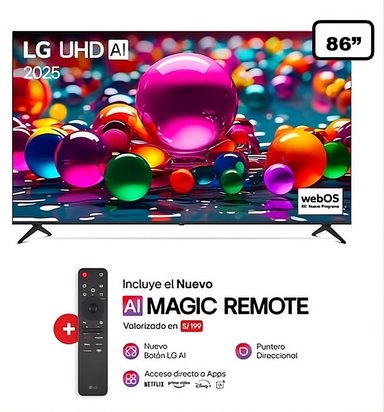 TELEVISOR SMART TV LG LED 4K ULTRA HD 86" 86UA8050PSA CON THINQ AI (2025) - 1