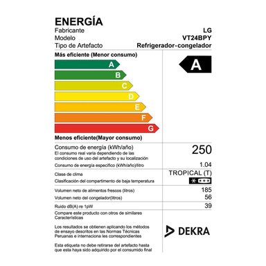 REFRIGERADORA LG VT24BPY 241L PLATEADO - 7