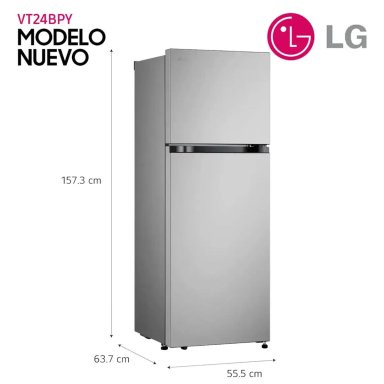 REFRIGERADORA LG VT24BPY 241L PLATEADO + PLANCHA OSTER - 2