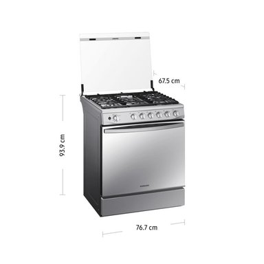COCINA A GAS SAMSUNG NX52T7322PS GLP/GN 5 HORNILLAS MIRROR LOOK PLATA - 3