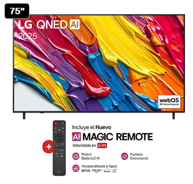 TELEVISOR QNED 4K 75 75QNED82ASG CON THINQ AI LG - 1