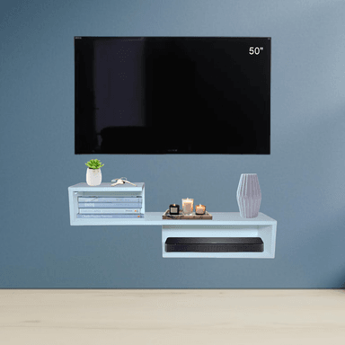 ESTANTE FLOTANTE PARA TV  MULTIFUNCIONAL LONDON MELAMINA BLANCO 50'