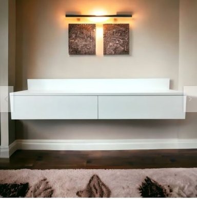 CENTRO DE TV FLOTANTE MINIMALISTA MELAMINA BLANCO 50'