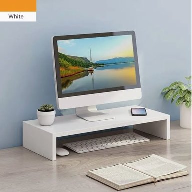 SOPORTE ELEVADOR DE MONITOR ERGONOMICO PARA ESCRITORIO BLANCO 52 CM