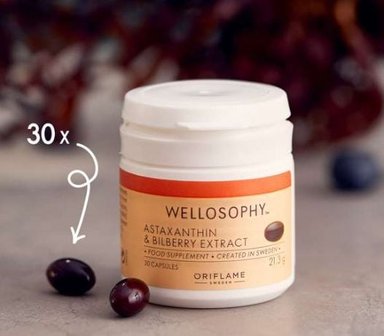 ASTAXANTINA CON ARANDANOS - SUPLEMENTO NUTRICIONAL   ORIFLAME  - MADE IN SUECIA