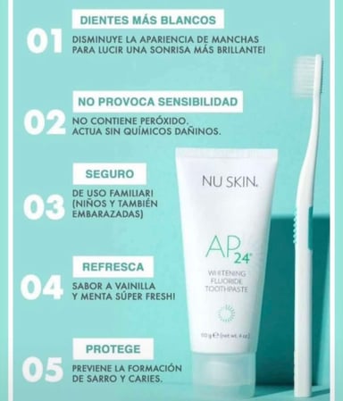 NU SKIN PASTA DENTAL AP24 BLANQUEADOR DESMANCHADOR PARA UNA SONRISA DESLUMBRANTE!!!!! - 6