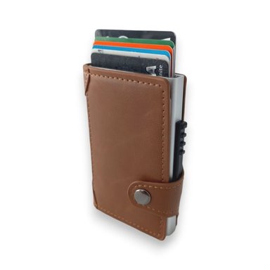BILLETERA CLÁSICO CAFÉ CLARO CARDHOLDER APRICOT TECNOLOGÍA RFID
