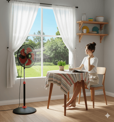 VENTILADOR BOSSKO 16'  PEDESTAL DE 5 ASPAS BK-8314VC NARANJA - 3