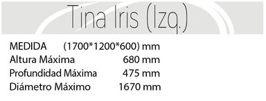 JACUZZI HIDROPLUS RECTANGULAR IRIS IZQ. BLANCO MEDIDA 120 X 170 - 4