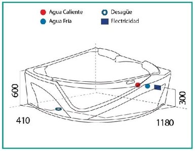 JACUZZI HIDROPLUS OVALADO ESQUINERO CIRCE BLANCO MEDIDA 150 X 150 - 4