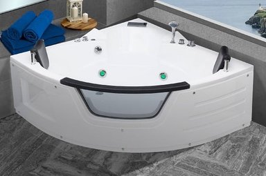 JACUZZI HIDROPLUS OVALADO ESQUINERO ATENEA II BLANCO MEDIDA 150 X 150