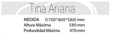 JACUZZI HIDROPLUS RECTANGULAR ARIANA BLANCO MEDIDA 80 X 170 - 5