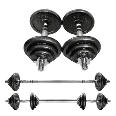 JUEGO MANCUERNAS PROIRON AJUSTABLE HIERRO FUNDIDO 20KG