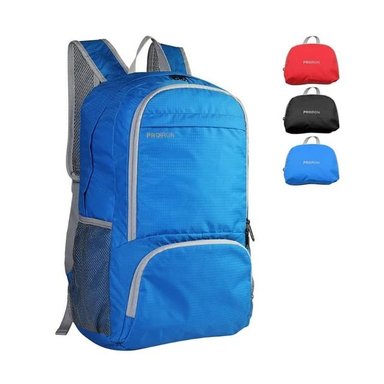 MOCHILA PROIRON AZUL PLEGABLE ULTRALIGERA