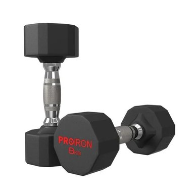 PAR MANCUERNAS PROIRON DODECAGONAL CAUCHO 8KG