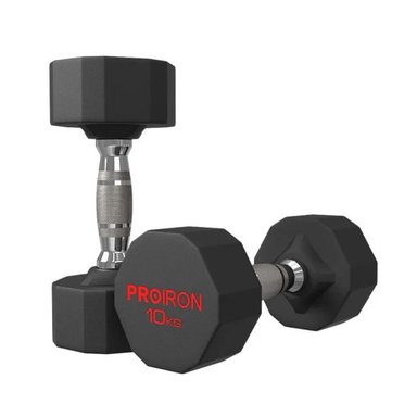 PAR MANCUERNAS PROIRON DODECAGONAL CAUCHO 10KG