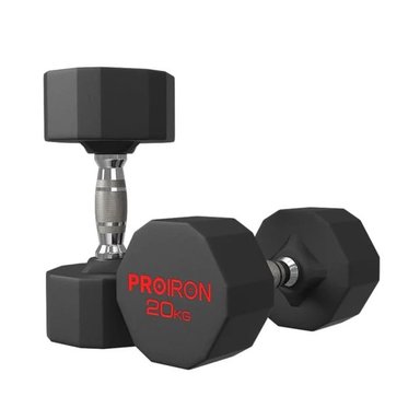 PAR MANCUERNAS PROIRON DODECAGONAL CAUCHO 20KG