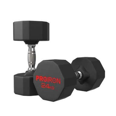 PAR MANCUERNAS PROIRON DODECAGONAL CAUCHO 24KG