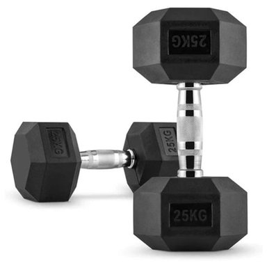 PAR MANCUERNAS PROIRON HEXAGONAL CAUCHO 25KG