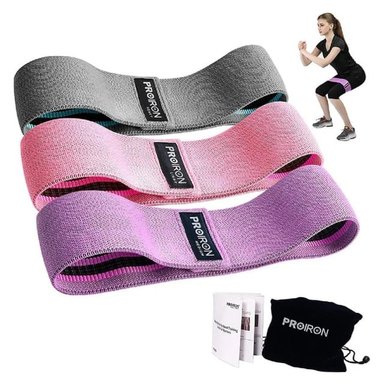 SET 3 BANDAS PROIRON RESISTENCIA TELA ELÁSTICA MULTICOLOR