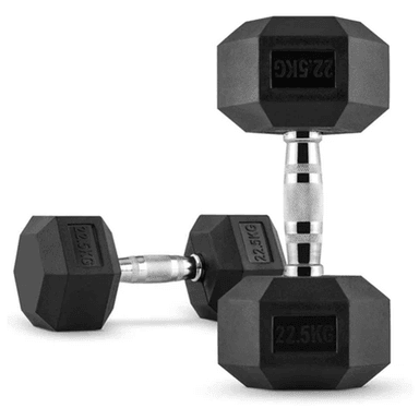 PAR DE MANCUERNAS HEXAGONALES DE CAUCHO 22.5KG