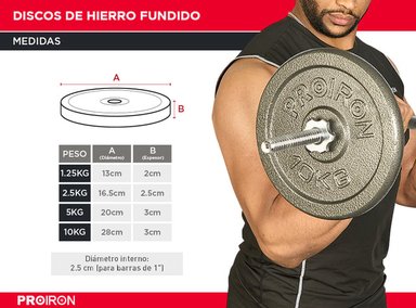 DISCOS DE HIERRO FUNDIDO PROIRON 4 X 1.25KG - 2