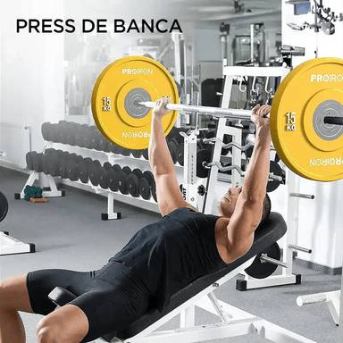 PAR DE DISCOS OLÍMPICOS CALIBRADOS DE CAUCHO 25KG ROJO - 5