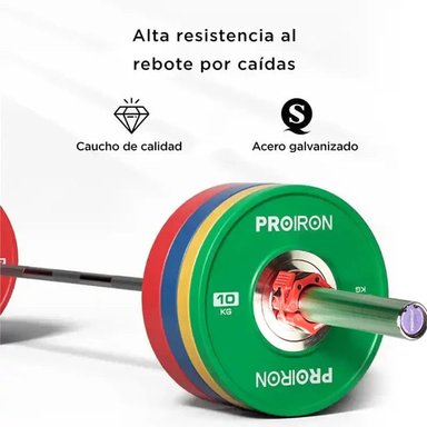 PAR DE DISCOS OLÍMPICOS CALIBRADOS DE CAUCHO 15KG AMARILLO - 3