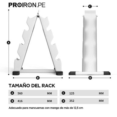 SET DE MANCUERNAS HEXAGONALES DE 65KG + RACK DE ACERO - 8