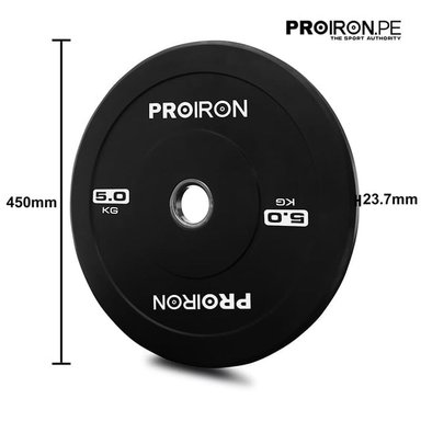 PAR DE DISCOS OLÍMPICOS DE CAUCHO - BUMPER PLATES 5KG - 1