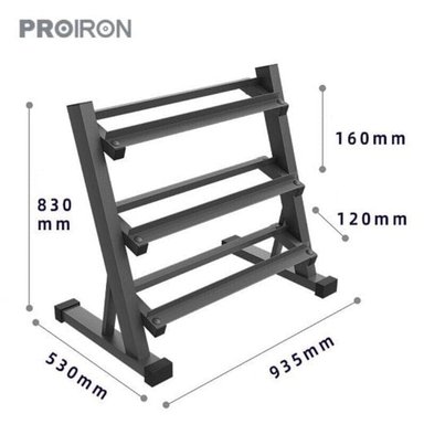 SET DE MANCUERNAS HEXAGONALES DE 185KG + RACK DE ACERO - 5