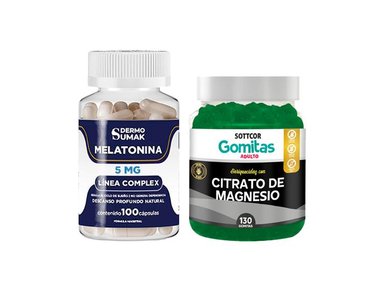 MELATONINA PLUS 5MG - 100 CAP - DERMO SUMAK|GOMITAS DE MAGNESIO SOTTCOR