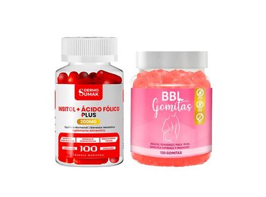 INOSITOL ACIDO FOLICO 200MG - 100 CAP - DERMO SUMAK|GOMITAS DE AGUAJE BBL