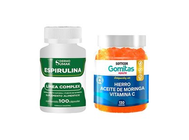 ESPIRULINA COMPLEX 100 CAP - DERMO SUMAK|GOMITAS CON HIERRO