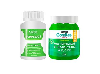 COMPLEJO B COMPLEX 100 CAP - DERMO SUMAK|GOMITAS MULTIVITAMINAS ADULTO