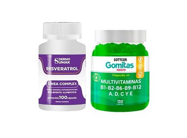RESVERATROL COMPLEX - 100 CAP - DERMO SUMAK|GOMITAS MULTIVITAMINAS ADULTO