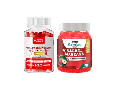 CITRATO DE MAGNESIO 750MG -100 CAP - DERMO SUMAK |GOMITAS DE VINAGRE DE MANZANA