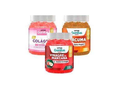 PACK GOMITAS COLÁGENO + VINAGRE DE MANZANA + CÚRCUMA SOTTCOR ADULTOS