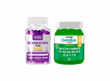 RESVERATROL PLUS 250MG 100 CAP + GOMITAS MULTIVITAMINAS ADULTO