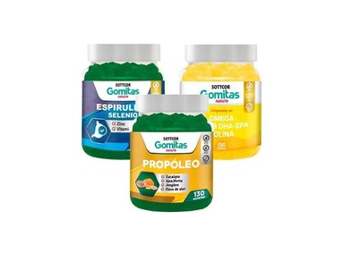 COMBO GOMITAS PROPÓLEOS + ESPIRULINA + OMEGA SOTTCOR ADULTOS