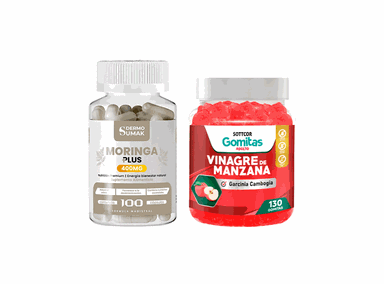 MORINGA PLUS 400MG 100 CAP DERMO SUMAK + GOMITAS VINAGRE DE MANZANA