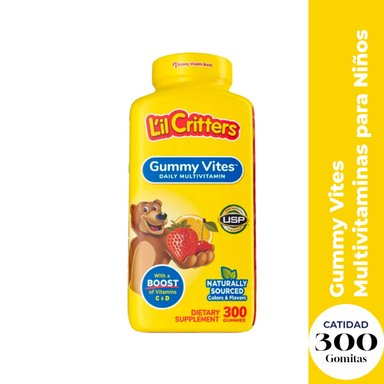 GUMMY VITES MULTIVITAMINAS PARA NIÑOS 300 GOMITAS - LIL CRITTERS
