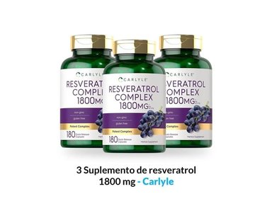 3 SUPLEMENTO DE RESVERATROL 1800 MG - CARLYLE
