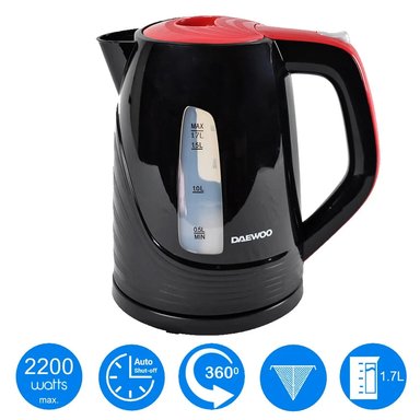 HERVIDOR DAEWOO DEK-1308 1.7L INALÁMBRICO INOXIDABLE NEGRO